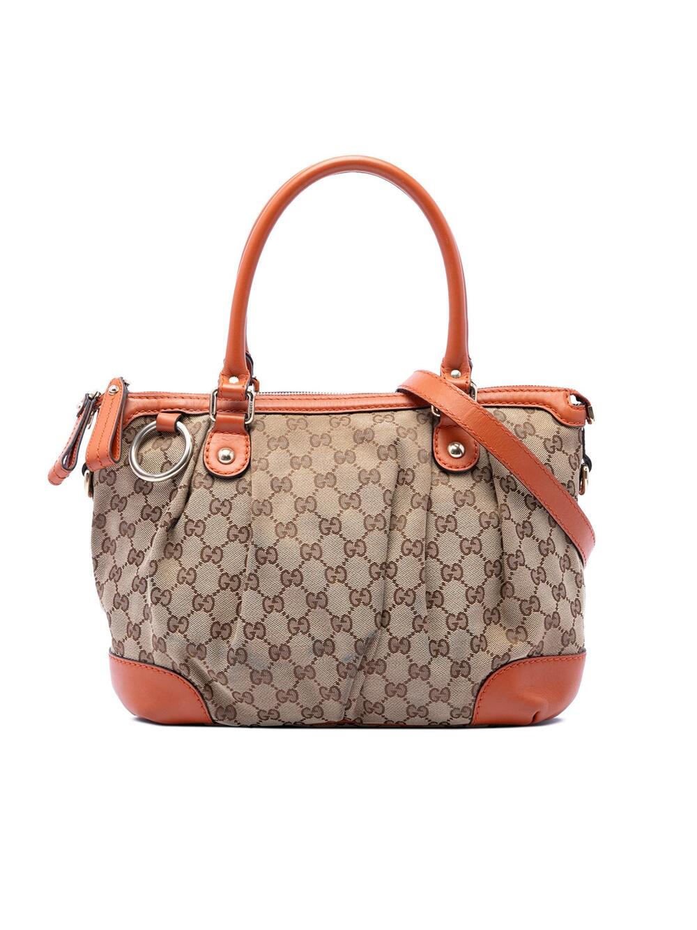 Gucci Gg Canvas Sukey Satchel Pre-Loved #361975G50B